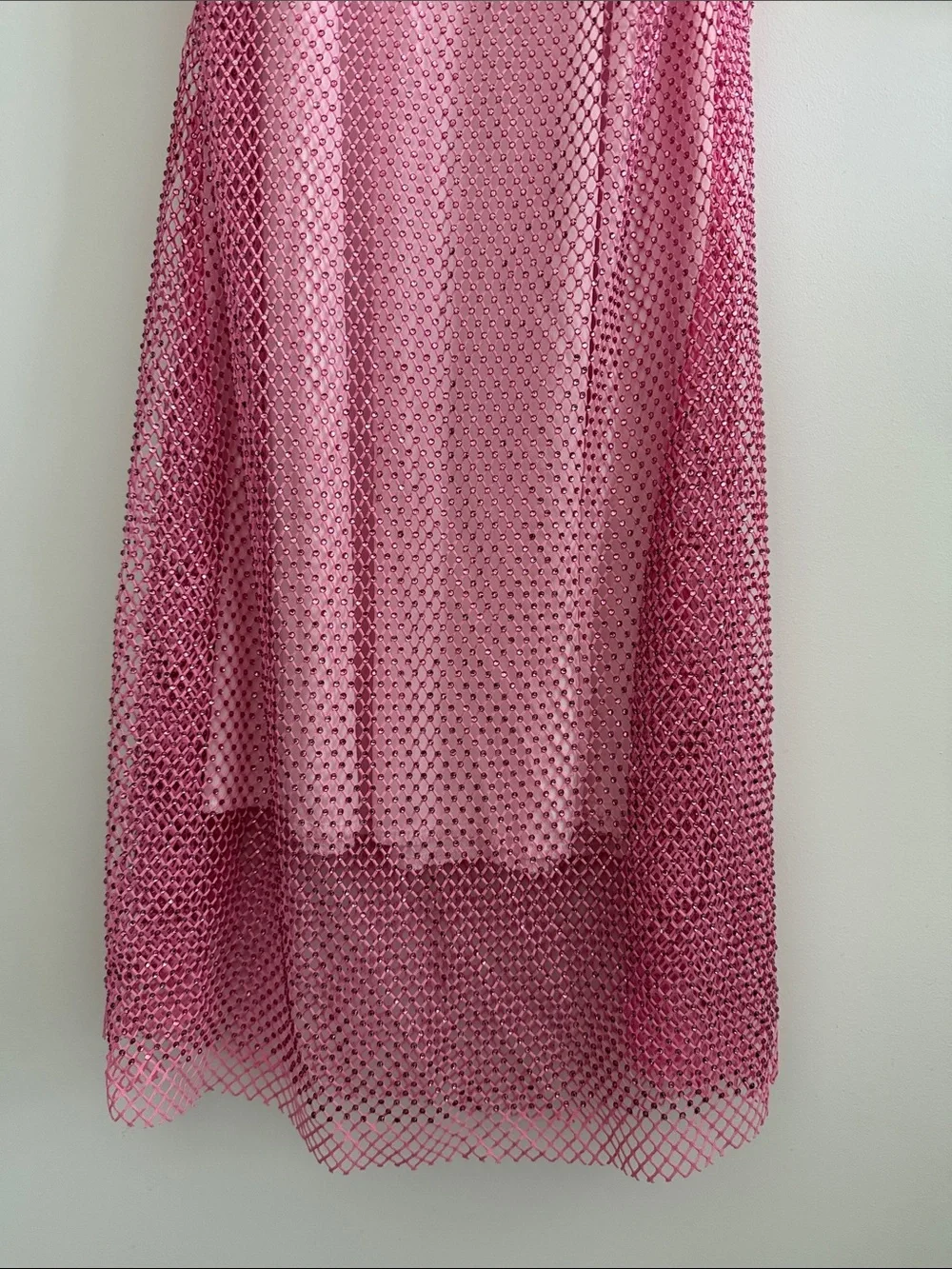 Sequin Rhinestone Pink Maxi Dress - Picture 5 of 6